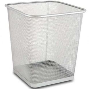 Optima, 10 л, Кошик для сміття, прямокутний, металевий, срібло