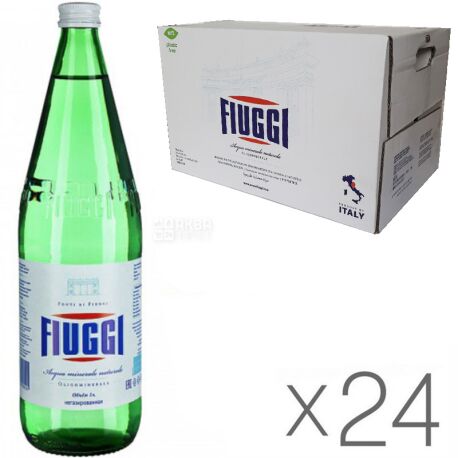 Fiuggi, 0,5 л, Упаковка 24 шт., Вода мінеральна Ф'юджі, негазована, скло