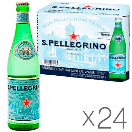 San Pellegrino, Mineral water, 0.5 L, glass, Packaging 24 pcs., glass