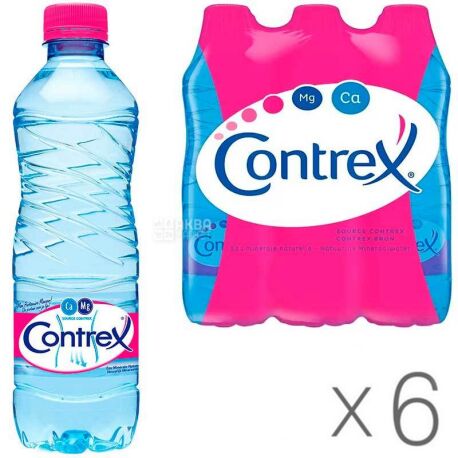 Contrex Mg+, 0,5 л, Упаковка 6 шт., Вода минеральная негазированная Контрекс, ПЭТ