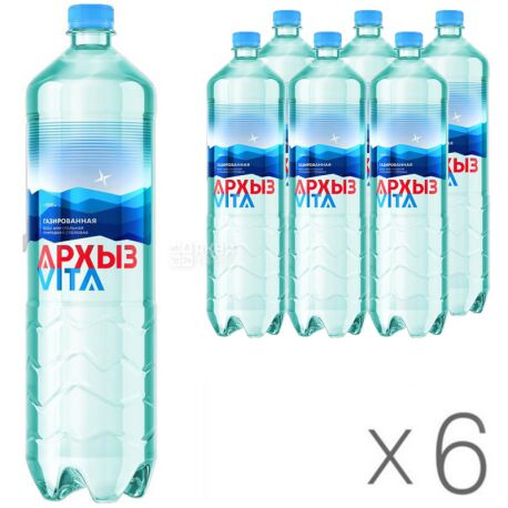  Arkhyz, 1.5 L, Pack of 6 pcs., Mineral carbonated water, PET