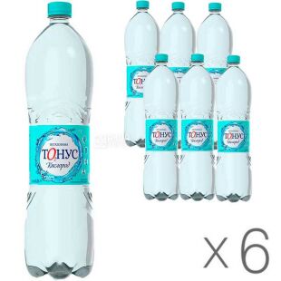 Куяльник Тонус-Кислород, 1,5 л, Упаковка 6 шт., Вода негазированная, ПЭТ