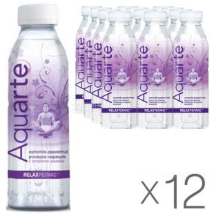 Aquarte Relax, Упаковка 12 шт. х 0,5л, Вода негазированная со вкусом Маракуи и экстрактом Ромашки Акварте Релакс, ПЭТ