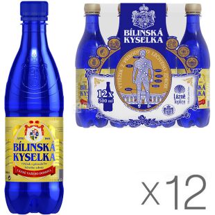 Bilinska kyselka, Упаковка 12 шт. х 0,5 л, Вода мінеральна лікувальна Білінська Киселка, ПЕТ
