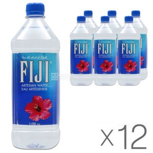 Fiji, 1 л, Упаковка 12 шт, Фіджі, Вода мінеральна артезіанська негазована
