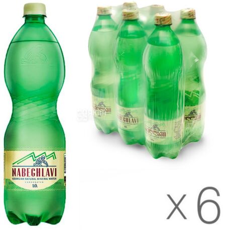 Nabeghlavi, 1л, Набеглави, Упаковка 6 шт., Вода минеральная сильногазированная, ПЭТ