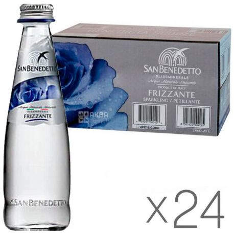  San Benedetto, 0.25 L, Pack of 24 pcs, San Benedetto, Mineral carbonated water, glass