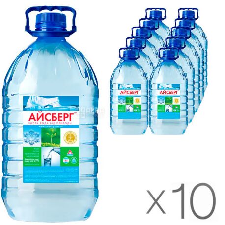 Iceberg, Non-carbonated mineral water, 6 l, Packaging 10 pcs., PAT