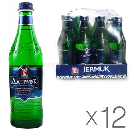 Джермук, 0,5 л, Стекло, упаковка 12 шт., Вода мінеральна газована, скло