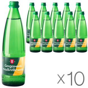 Йоданка Павлівська, 0,5 л, Упаковка 10 шт., Вода мінеральна сильногазована, скло