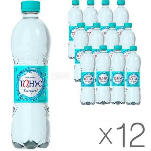 Куяльник Тонус-Кисень, 0,5 л, Упаковка 12 шт., Вода мінеральна негазована, ПЕТ