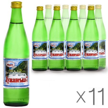 Лужанская-7, 0,5 л, Упаковка 11 шт., Вода минеральная газированная, стекло