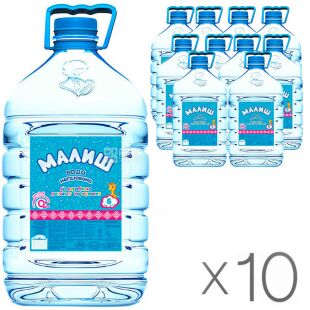 Малюк, 5 л, Упаковка 10 шт., Вода дитяча негазована, з перших днів життя, ПЕТ