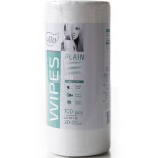 Chila, 100 шт, Салфетки спанлейс, одноразовые, гладкие, 20х20 см