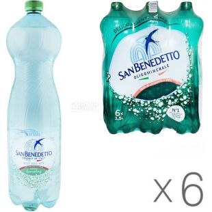 San Benedetto Still, Упаковка 6 шт х 1,5 л, Сан Бенедетто, Вода минеральная, слабогазированная, ПЭТ