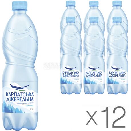 Karpatska Dzherelna, Packing 12 pcs. 0.5 l each, Mineral water, Non-carbonated, PET, PAT