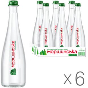 Моршинская Premium, 0,5 л, Упаковка 6 шт., Вода минеральная слабогазированная, стекло