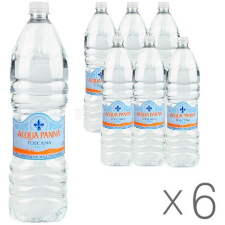 Acqua Panna, 1.5 L, Pack of 6 pcs, Aqua Panna, Non-carbonated mineral water, PET