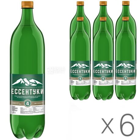 Essentuki-4, pack of 6 pcs. 1.5 l each, carbonated water, PET, PAT