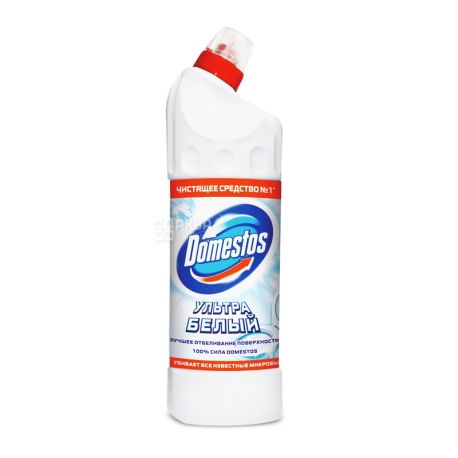 Domestos, 1 л, Засіб для чищення унітазу, Ультра білий