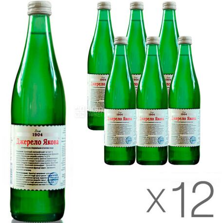 Dzherelo Yakova, 0.5 L, pack of 12 pcs., Lightly carbonated mineral water, glass