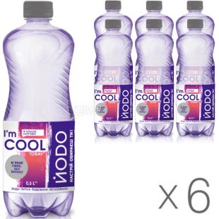 Йодо, 0,5 л, Упаковка 6 шт., Вода мінеральна йодована, негазована