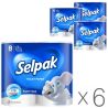 Selpak Supremely Soft, Упаковка 6 шт. по 8 рулонів, Туалетний папір Селпак Супремли Софт, 3-х шаровий, 16,8 м, 140 відривів