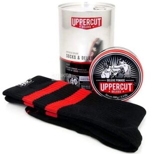 Uppercut Deluxe, Набор подарочный, мужской, Помада для волос 100 г + носки