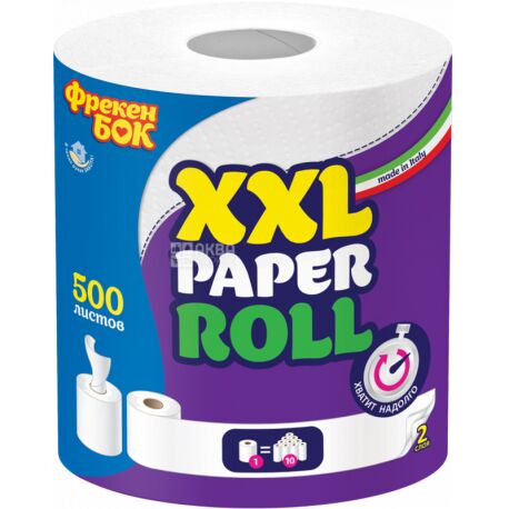 Фрекен Бок, XXL Paper Roll, 1 рул., Паперові рушники, 2-шарові, з центральною витяжкою, 500 аркушів, 19х19 см