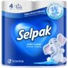Selpak Super Absorbent, 4 рул., Рушники паперові Селпак, 3-шарові, 80 аркушів, 21х21 см