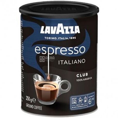 Lavazza, Espresso Club, 250 г, Кава Лаваца, середнього обсмаження, мелена, ж/б