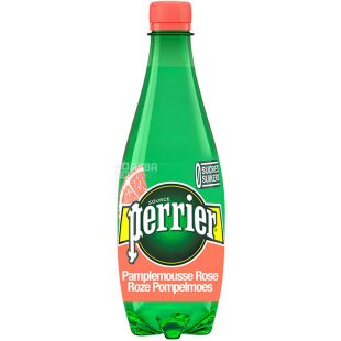 Perrier Grapefruit, 0,5 л, Вода минеральная со вкусом Грейпфрута Перье, без сахара, ПЭТ