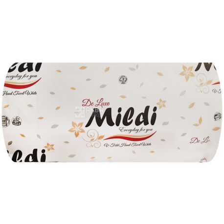 Mildi, Полотенца бумажные Милди, 2-х слойные, V-сложения, 150 шт., бело-серые, 23х25 см