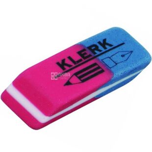 Klerk, 55х20х8 мм, Гумка комбінована, прямокутна, синьо-червона