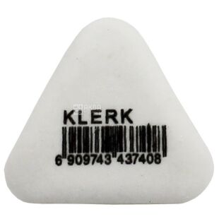 Klerk, 35х35х10 мм, Ластик для олівця, трикутний, білий