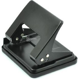 Klerk, 90х110х80 мм, Дырокол металлический, с линейкой, на 20 листов, 2 отверстия, ассорти