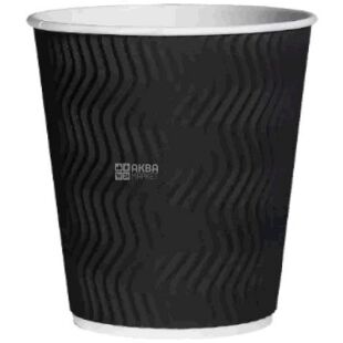 Стакан паперовий гофрований, чорний, 110 мл, 30 шт., D60