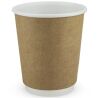 Стакан паперовий, двостінний, білий+крафт, 180 мл, 70 шт., D75