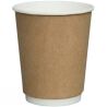 Стакан паперовий, двостінний, білий + крафт, 250 мл, 30 шт., D80