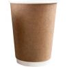 Стакан паперовий, двостінний, білий + крафт, 450 мл, 20 шт., D90 мм