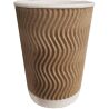 Стакан  паперовий, гофрований, 20 шт, 450 мл, бурий, D90