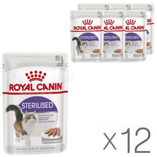 Royal Canin, Sterilised Loaf, Упаковка 12 шт. х 85 г, Корм вологий, для стерилізованих кішок, від 1 року