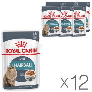 Royal Canin, Hairball Care Gravy, Упаковка 12 шт. х 85 г, Корм вологий для котів, для виведення шерсті 