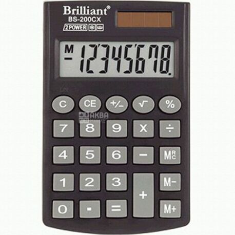 Brilliant BS-200CХ, Калькулятор кишеньковий, 62х98х10 мм