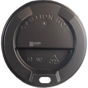 Кришка для одноразового стакана, 50 шт, чорна, D90