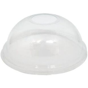 Кришка купольна пластикова Преміум, 78 мм, з отвором, на стакан 250 мл, 100 шт.
