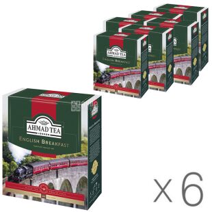 Ahmad Tea English Breakfast, 6 упаковок по 100 пак, Чай чорний Ахмад Ті Інгліш Брекфаст