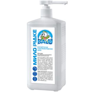 Balu, 1 л, Мило рідке косметичне Балу, з антибактеріальним ефектом, з дозатором