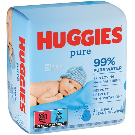 Huggies Pure, Вологі серветки, 168 шт.