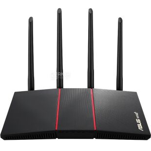 ASUS RT-AX55 AX1800 4xGE LAN 1xGE WAN WiFi6, Маршрутизатор на четыре антенны, черный